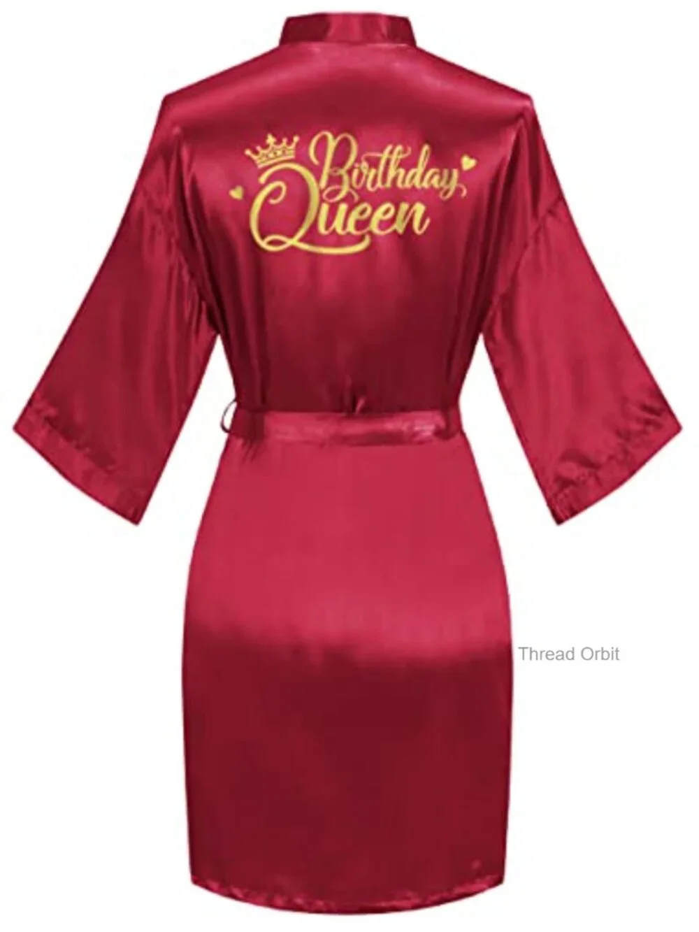 Satin Kimono Robe Birthday Queen Squad Spa Party Dressing Gown